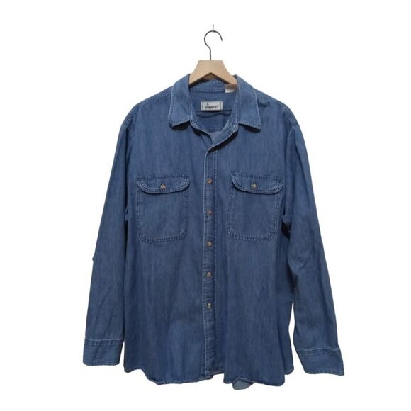 Roebucks Vintage Denim Long Sleeve Casual Button Down Shirt Sz 2XL - Picture 1 of 8